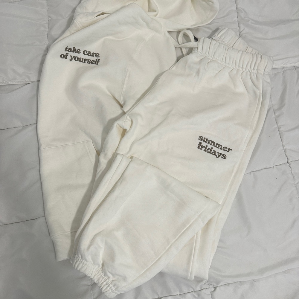 Summer Fridays Cream Sweatsuit
